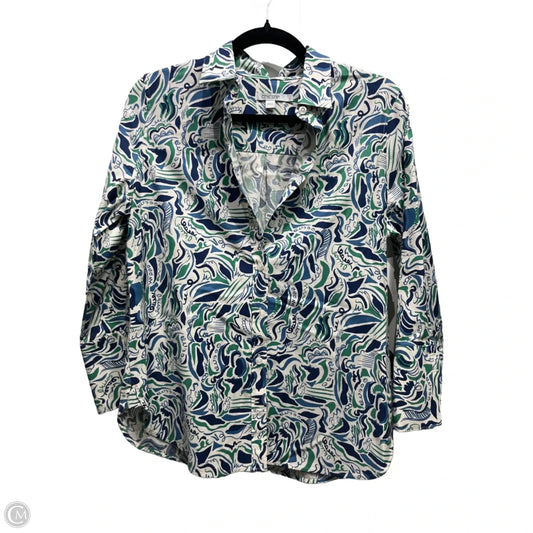 Top Long Sleeve By Chicos In Blue & Green, Size: 4