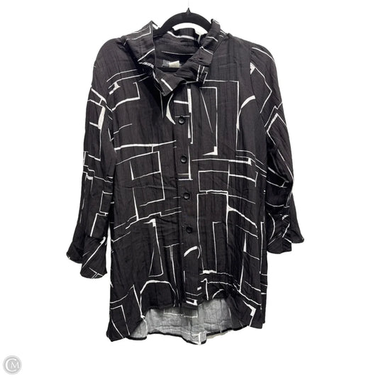 Top Long Sleeve By ela marie In Black & White, Size: M