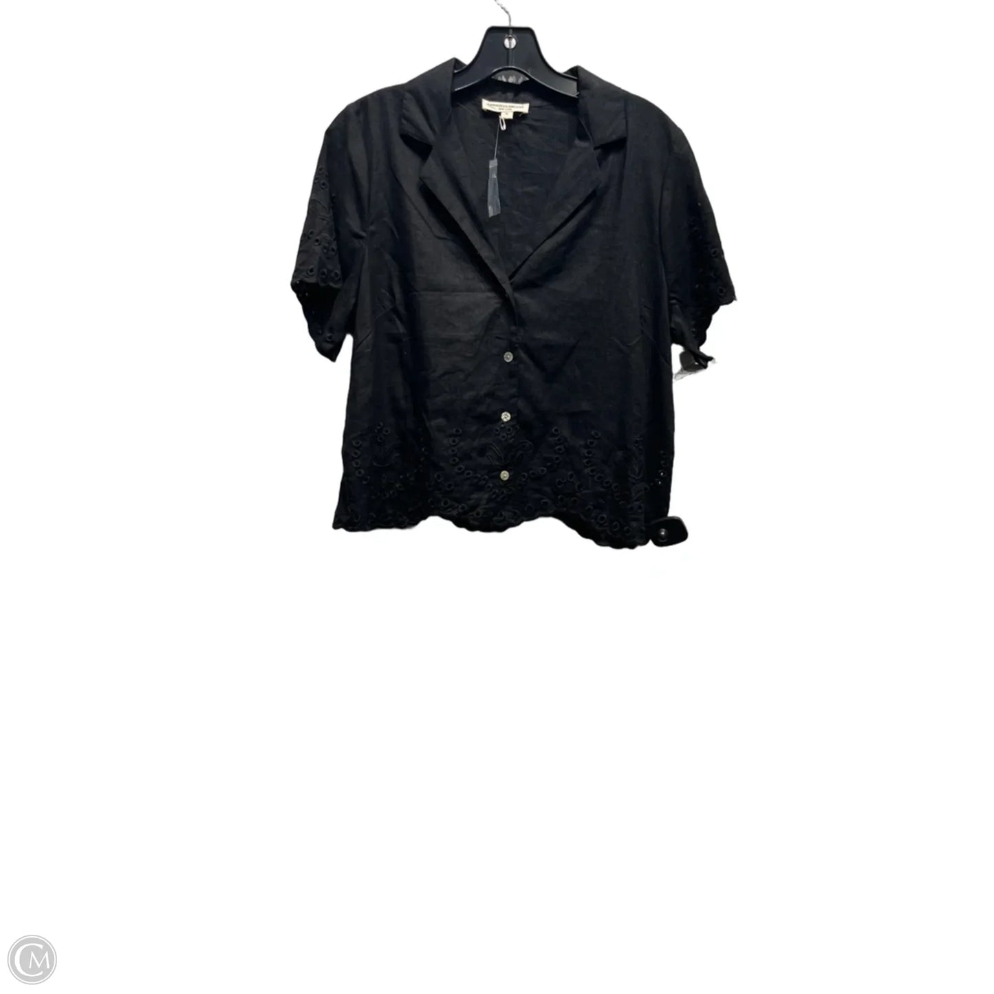 Top Short Sleeve By Christian Siriano In Black, Size: M