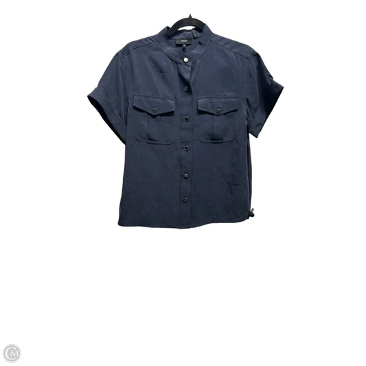 Top Short Sleeve By Theory In Navy, Size: M