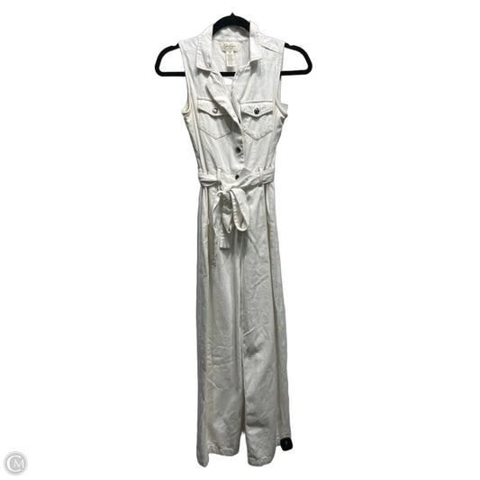 Jumpsuit By Jessica Simpson In White Denim, Size: Xs