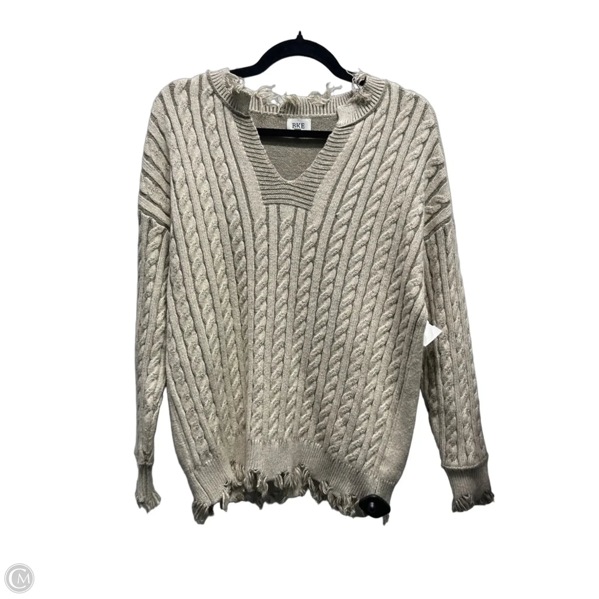 Sweater By Bke In Cream & Green, Size: S
