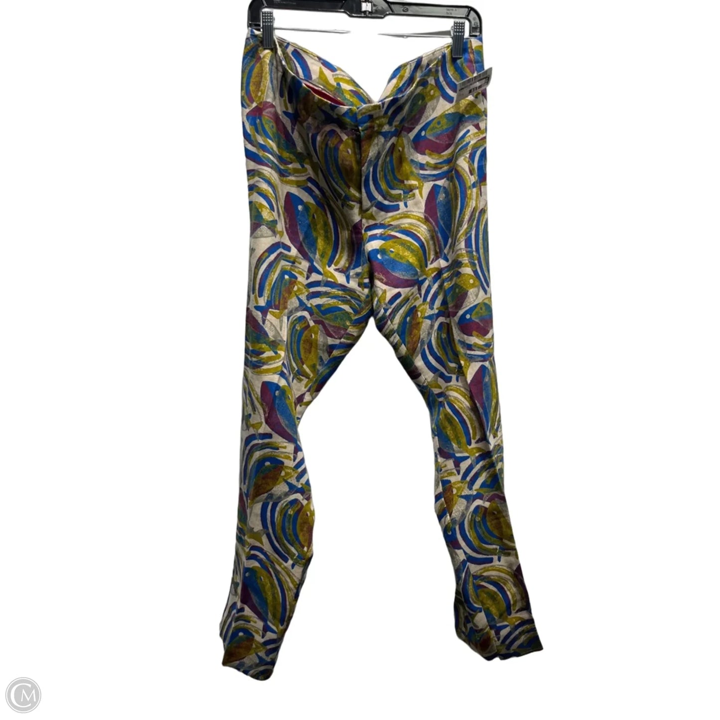 Pants Linen By Clothes Mentor In Blue & Yellow, Size: Xl