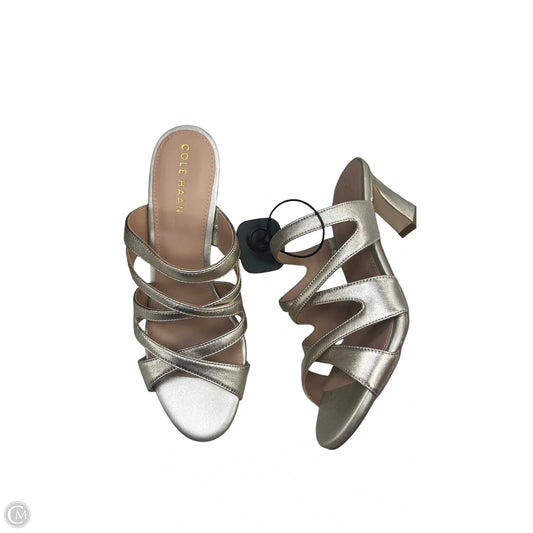 Sandals Heels Kitten By Cole-haan In Gold, Size: 6.5