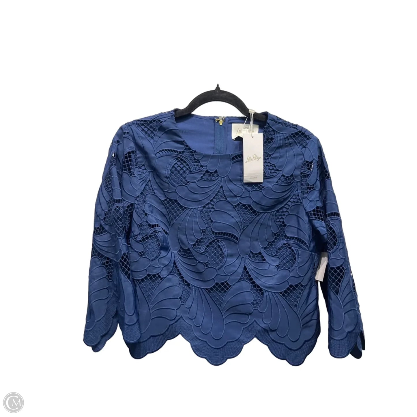 Top Short Sleeve Designer By Lilly Pulitzer In Navy, Size: 4
