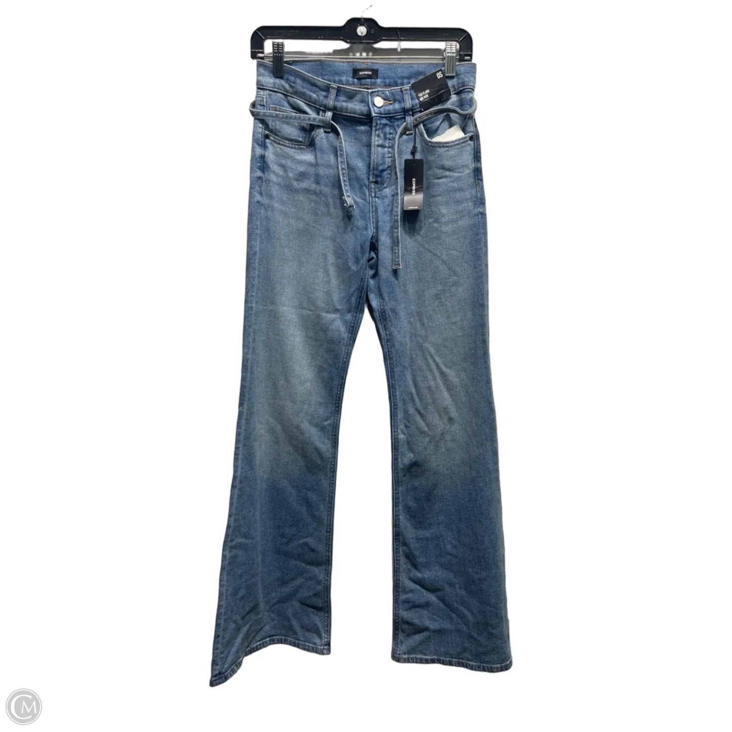 Jeans Flared By Express In Blue Denim, Size: 0
