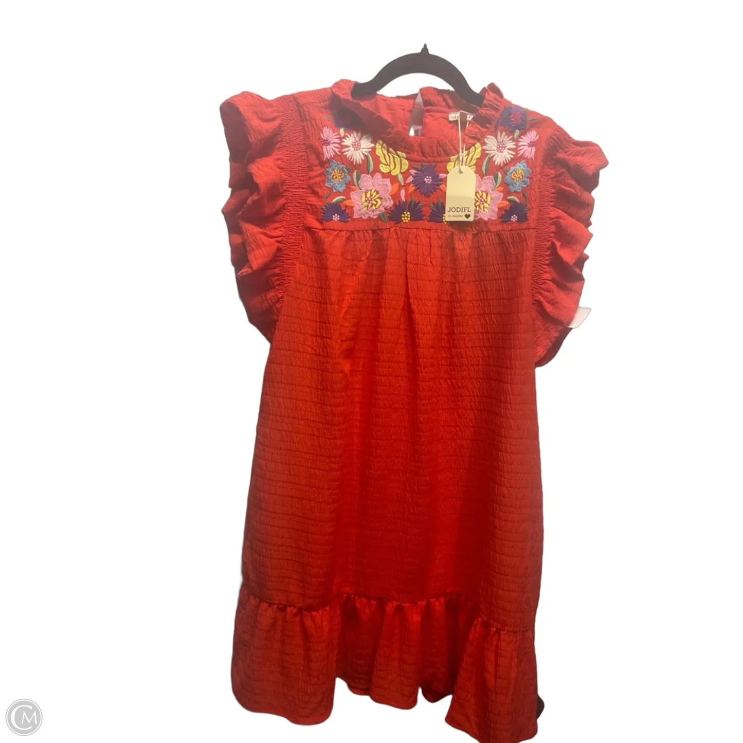 Dress Casual Short By Jodifl In Red & Yellow, Size: M