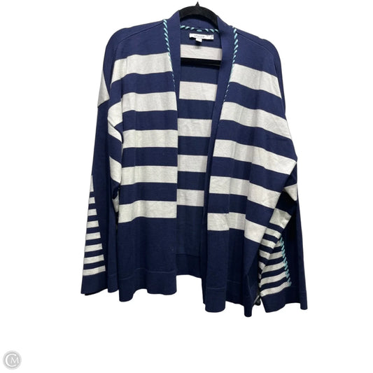 Cardigan By Chicos In Blue & White, Size: Xxl