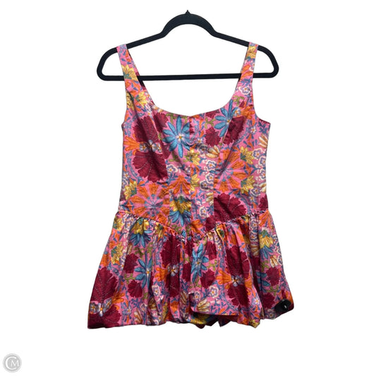 Romper By Olivaceous In Blue & Pink, Size: M