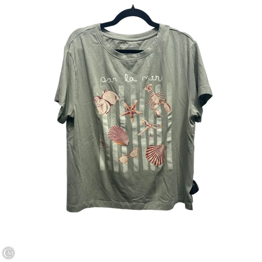 Top Short Sleeve Basic By Soma In Green, Size: L
