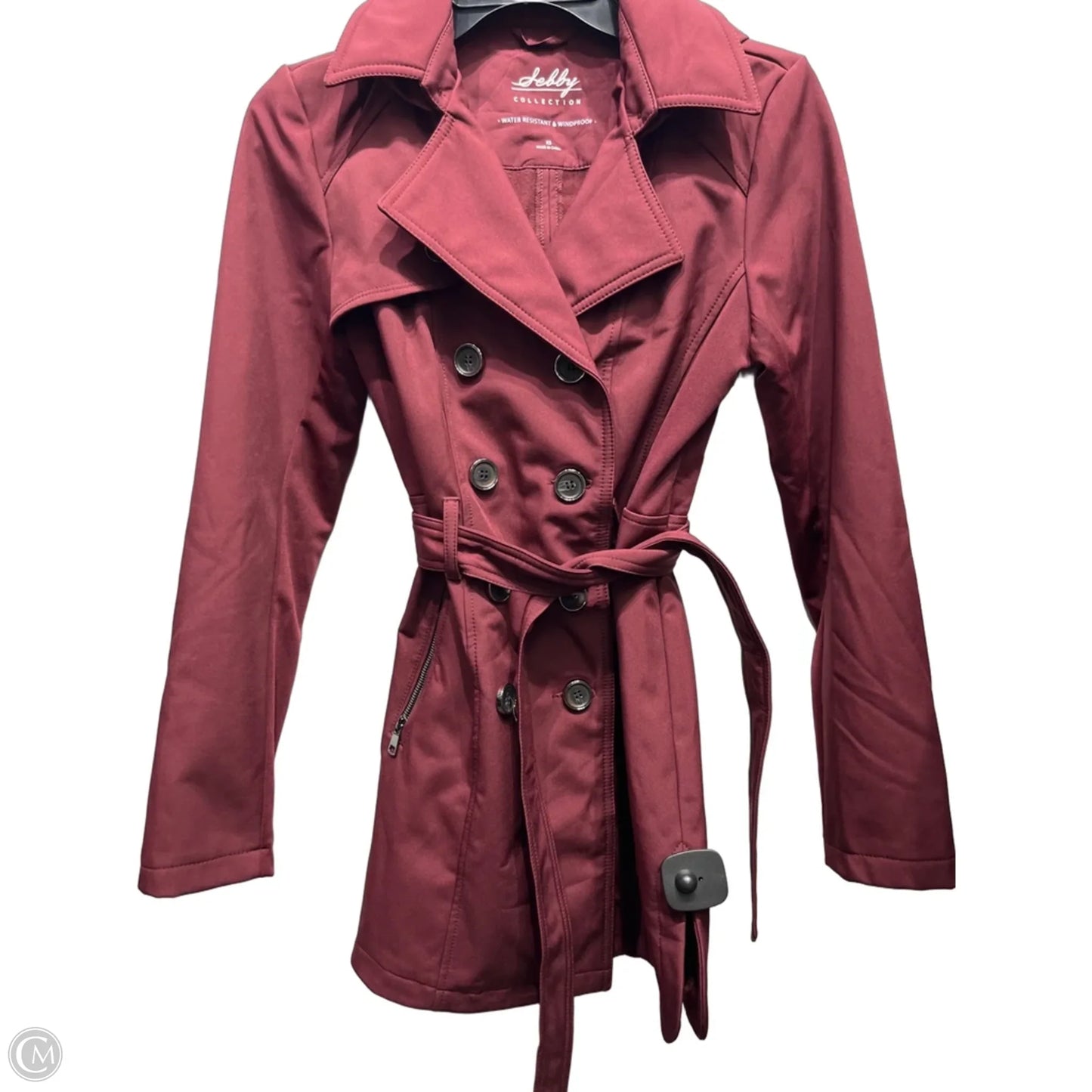 Coat Peacoat By Sebby In Maroon, Size: Xs