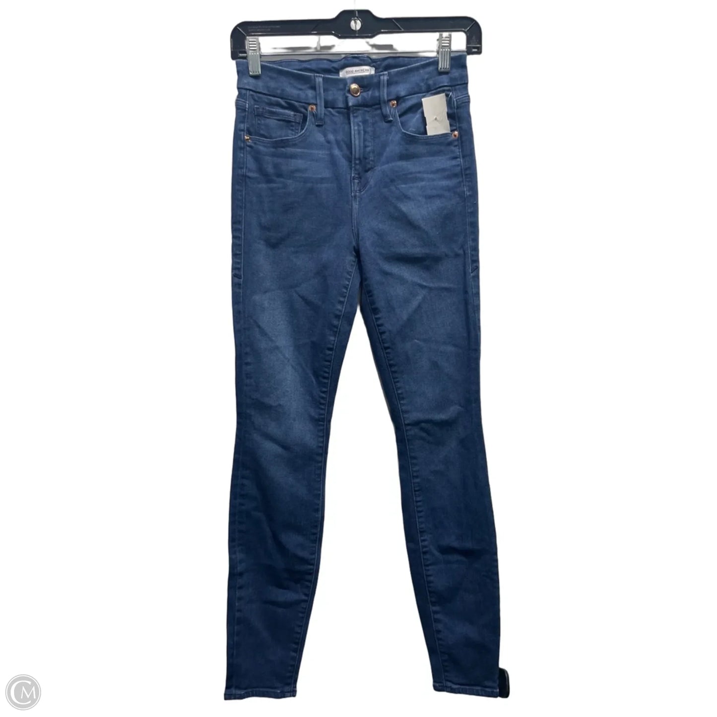 Jeans Skinny By Good American In Blue Denim, Size: 2