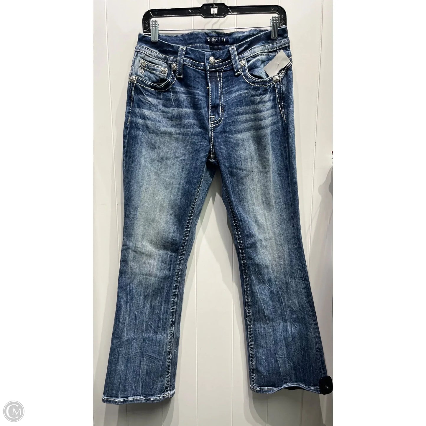 Jeans Straight By Miss Me In Blue Denim, Size: 10