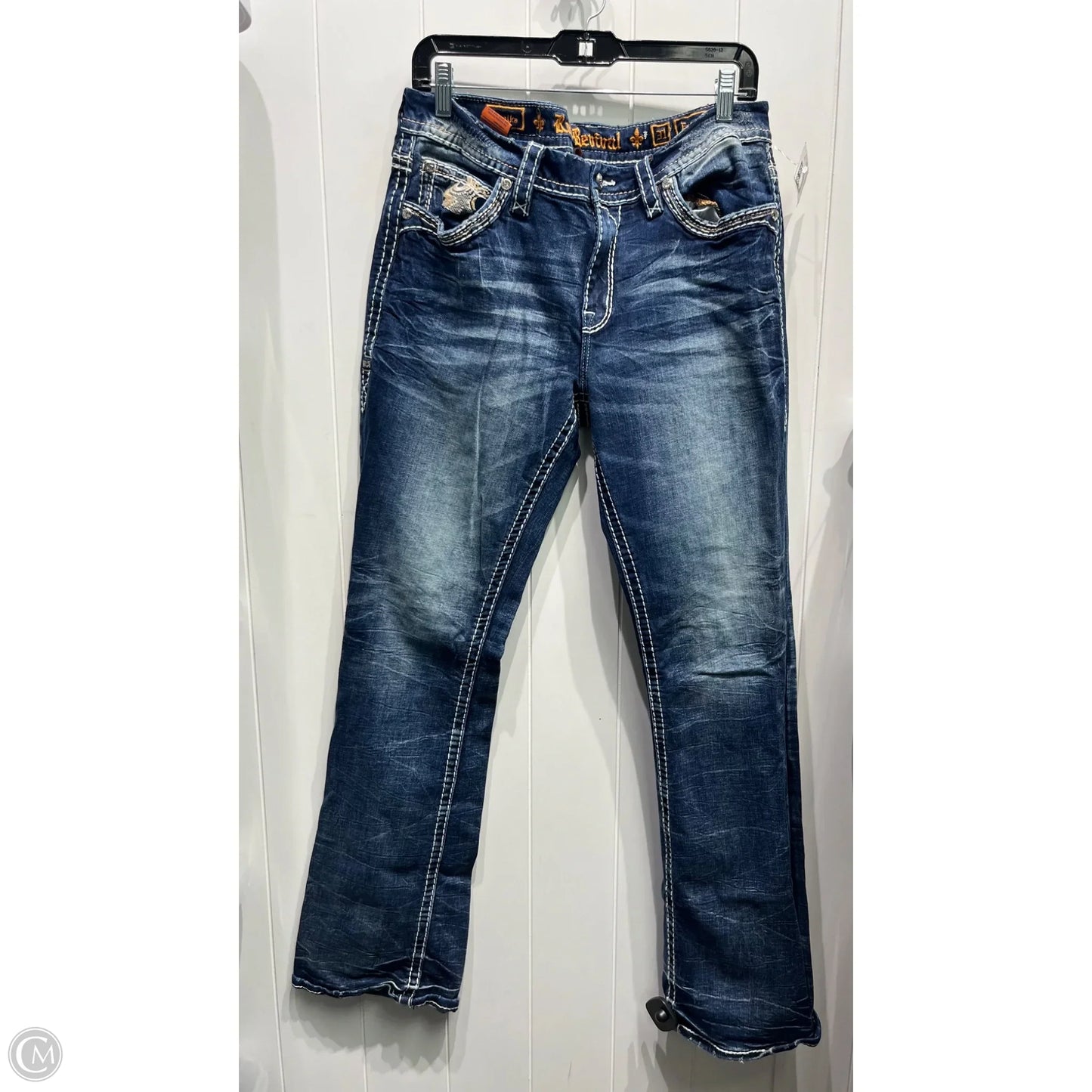 Jeans Boot Cut By Rock Revival In Blue Denim, Size: 10