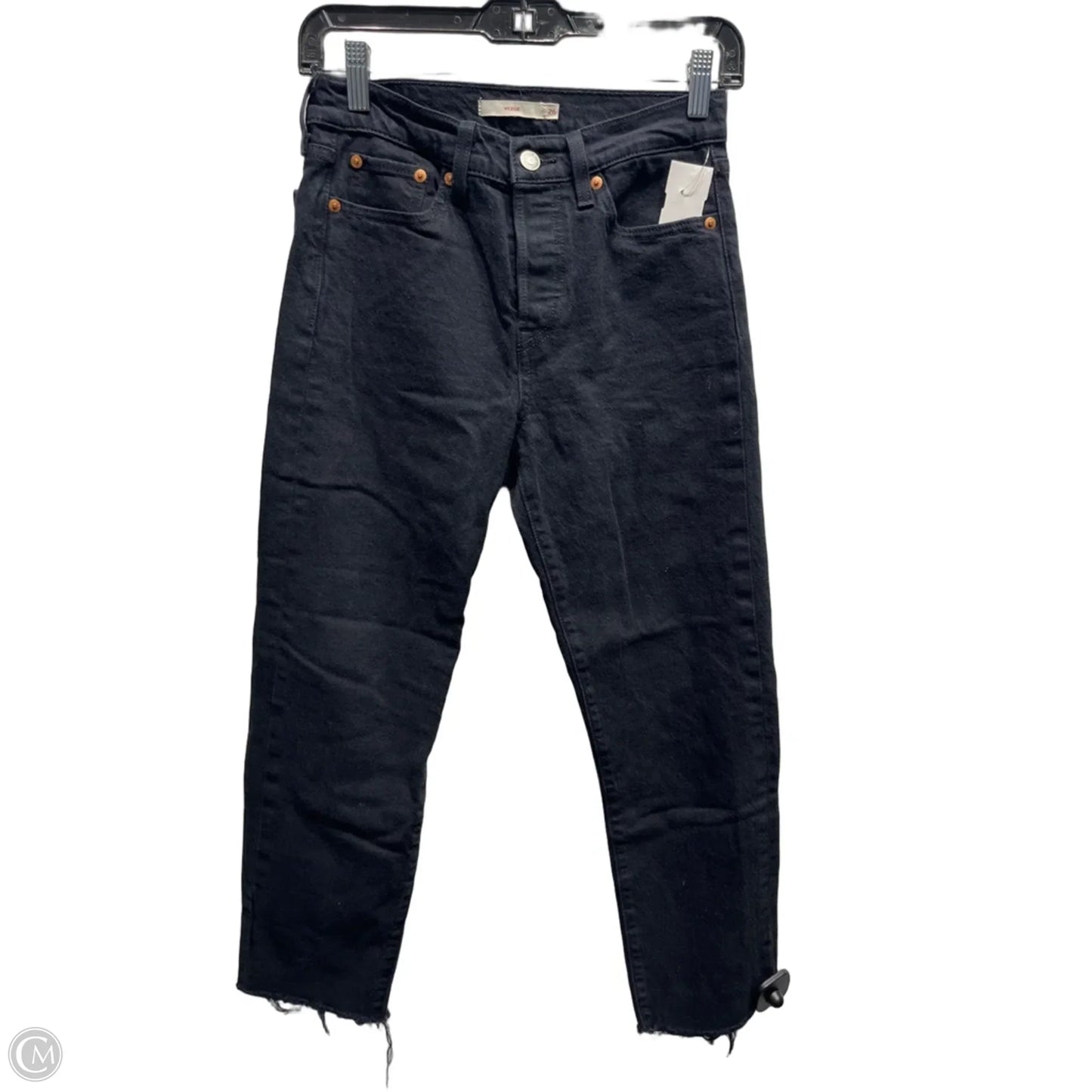 Jeans Straight By Levis In Black Denim, Size: 4