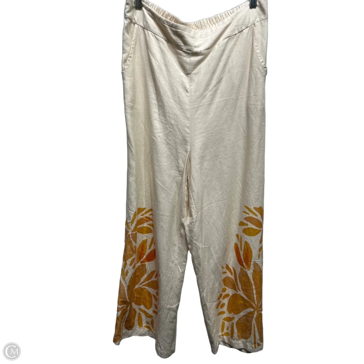 Pants Wide Leg By Panama Jack In Orange & Tan, Size: L