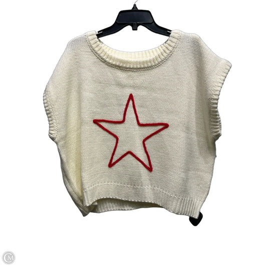 Sweater Short Sleeve By Baevely In Cream & Red, Size: L