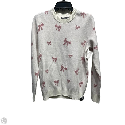 Sweater By Berkley Jensen In Pink & White, Size: M