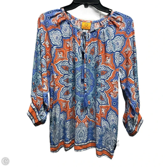 Top Long Sleeve By Ruby Rd In Blue & Orange, Size: S