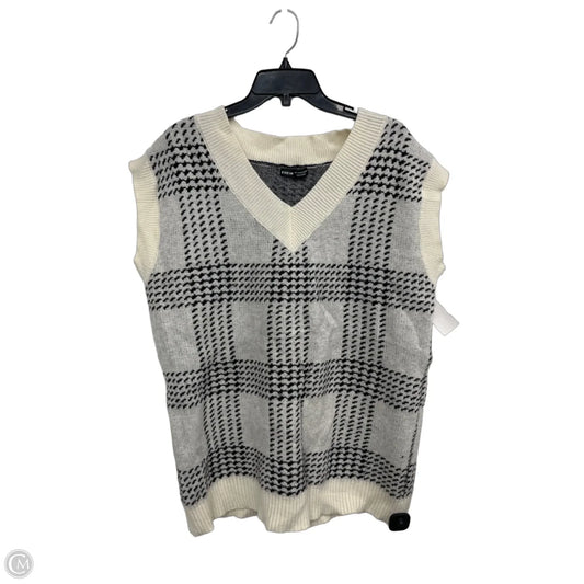 Vest Sweater By Shein In Black & Grey, Size: L