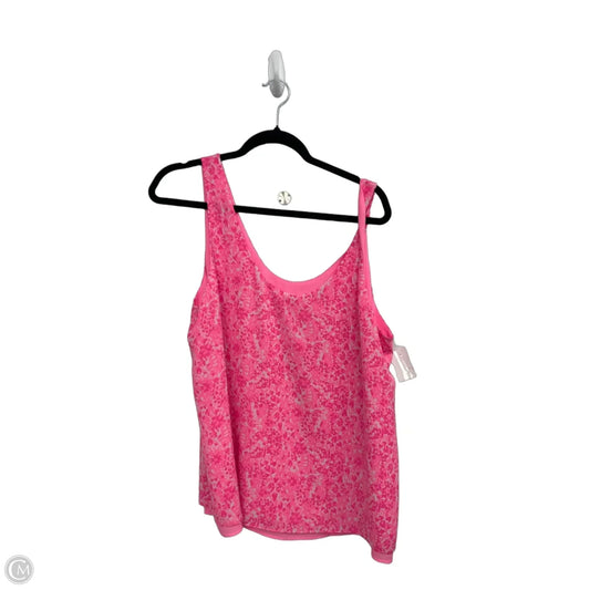 Top Sleeveless Designer By Lilly Pulitzer In Pink & White, Size: Xl
