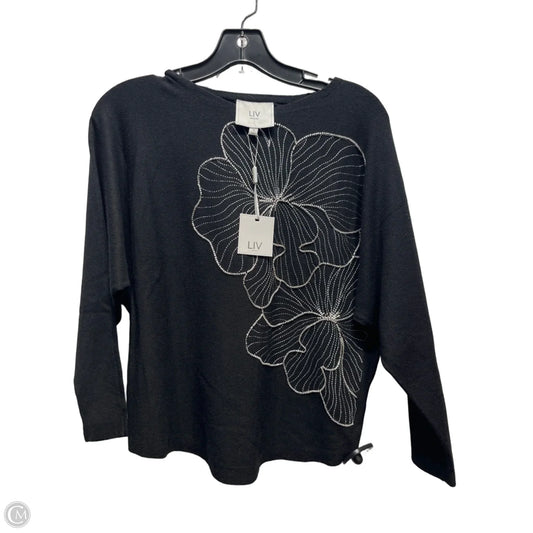 Sweater By Clothes Mentor In Black & Silver, Size: S
