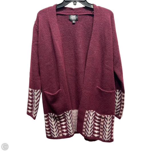 Sweater Cardigan Designer By Frye In Maroon, Size: Xs