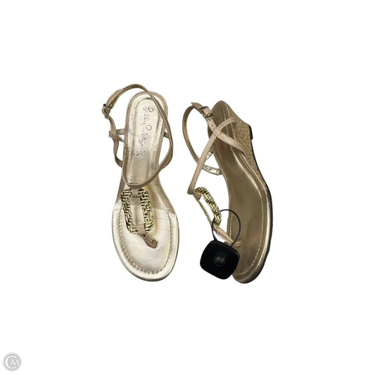 Sandals Designer By Lilly Pulitzer In Gold, Size: 6