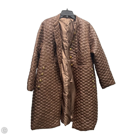 Coat Puffer & Quilted By Shein In Brown, Size: 1x