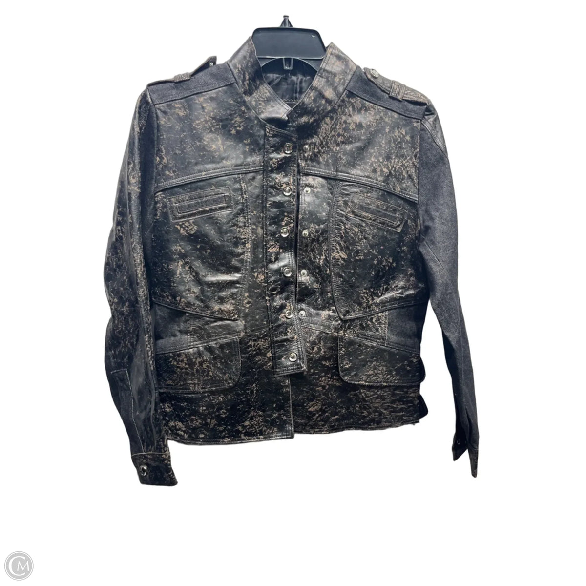 Jacket Leather By H & D In Black & Tan, Size: M