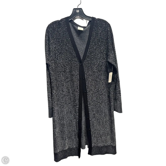 Sweater Cardigan By Soma In Black & Silver, Size: L