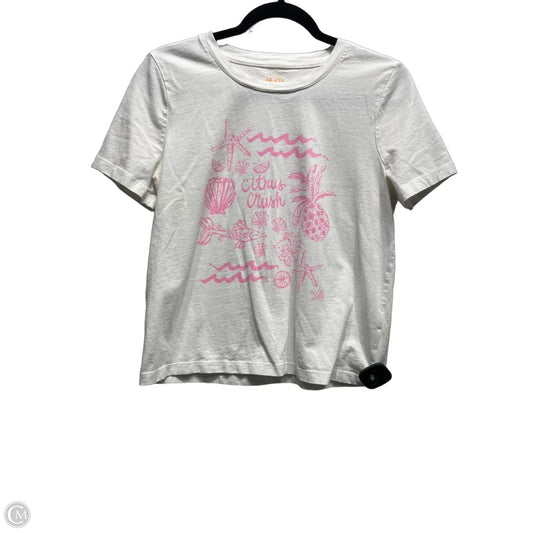 Top Short Sleeve Designer By Lilly Pulitzer In White, Size: S