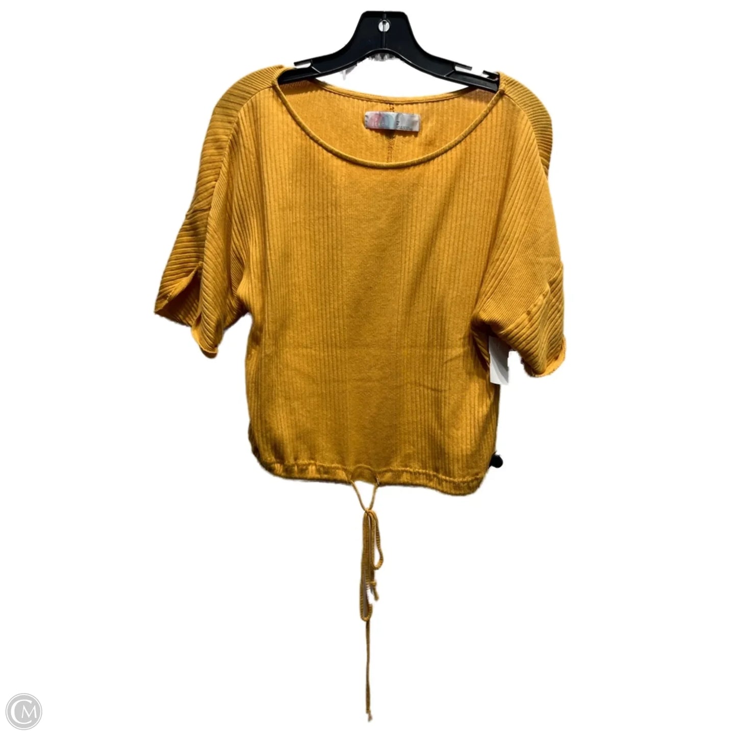 Top Short Sleeve By Free People In Yellow, Size: Xs