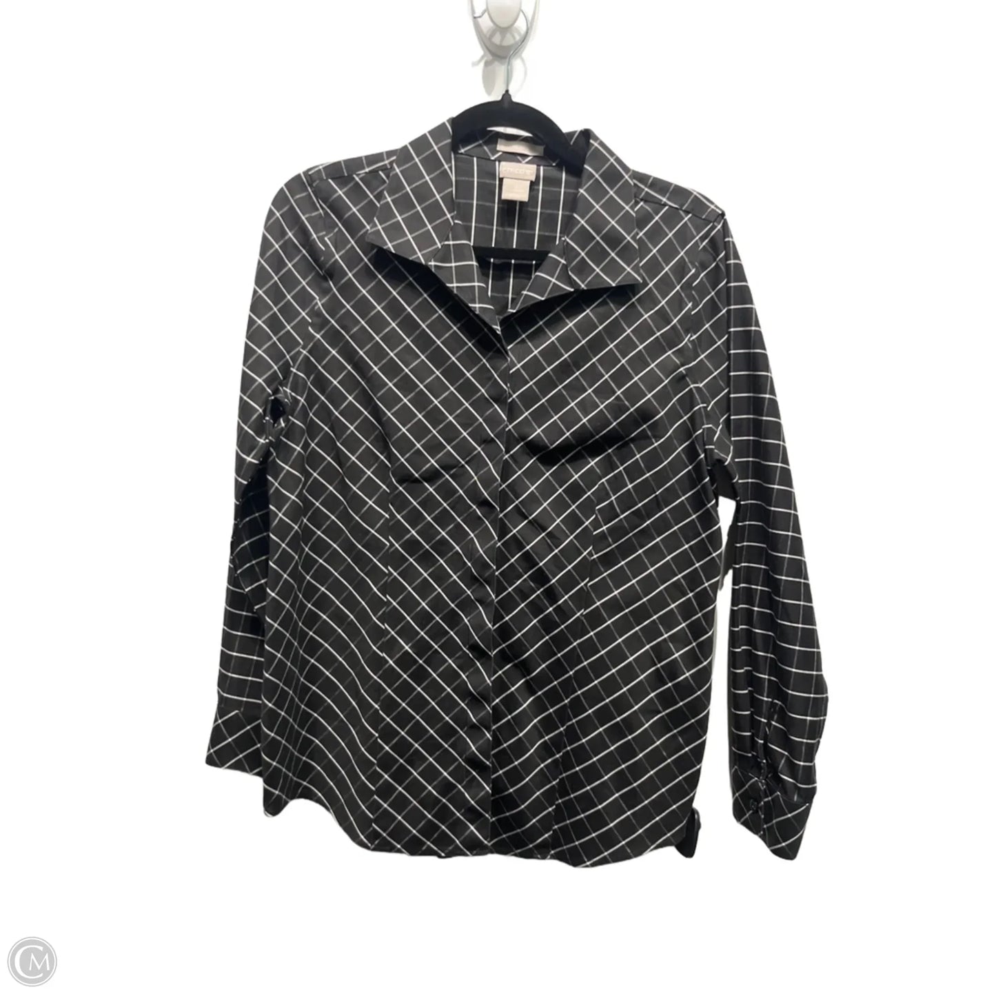 Top Long Sleeve By Chicos In Black & White, Size: 4