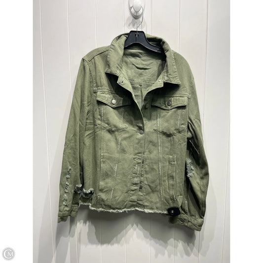 Jacket Denim By Clothes Mentor In Green Denim, Size: 2x