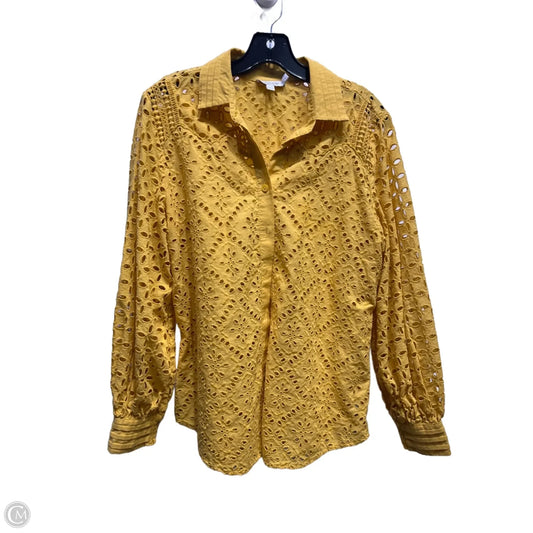 Top Long Sleeve By Chicos In Yellow, Size: 8