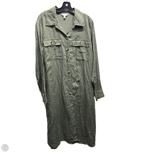 Dress Casual Midi By Time And Tru In Green, Size: L