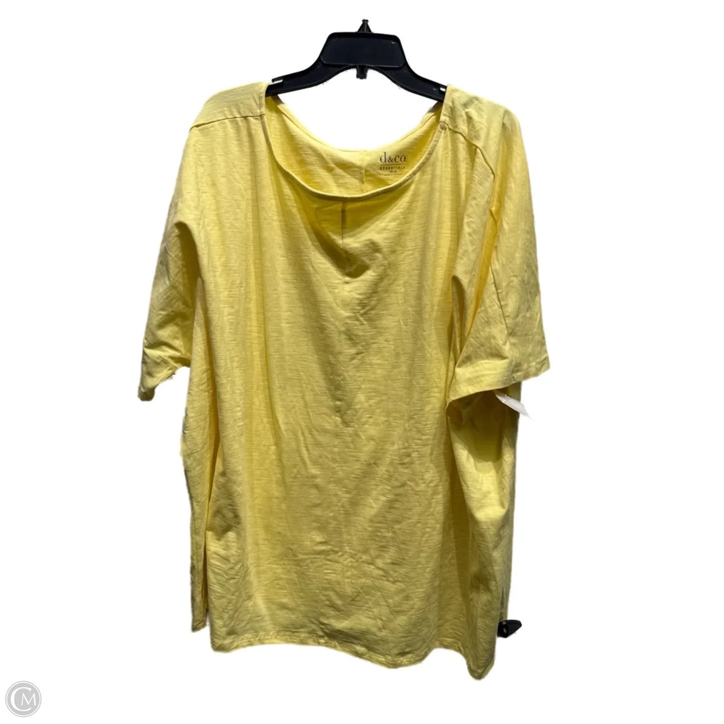 Top Short Sleeve Basic By Clothes Mentor In Yellow, Size: 4x