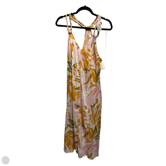 Dress Casual Midi By C And C In Green & Yellow, Size: Xl