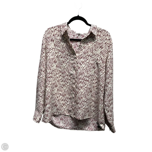 Top Long Sleeve By Express In Red & White, Size: L