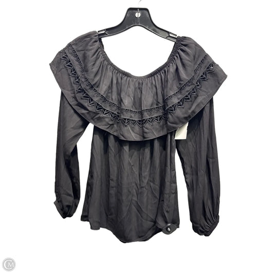 Top Long Sleeve By White House Black Market In Black, Size: Xxs