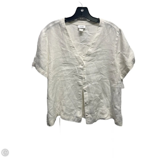 Top Short Sleeve By Eileen Fisher In Cream, Size: L