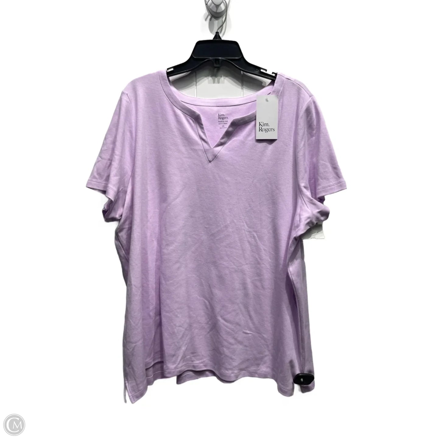 Top Short Sleeve Basic By Kim Rogers In Purple, Size: 2x