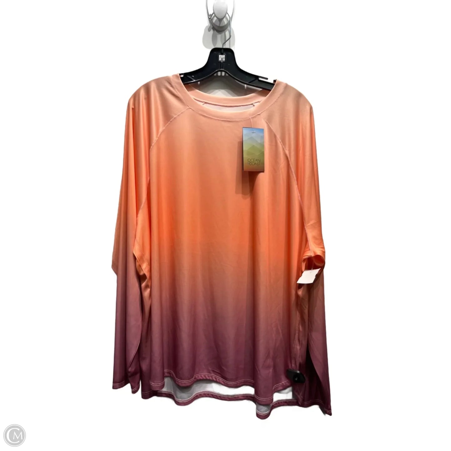 Top Long Sleeve By Clothes Mentor In Orange & Pink, Size: 3x