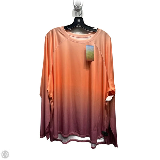 Top Long Sleeve By Clothes Mentor In Orange & Pink, Size: 3x