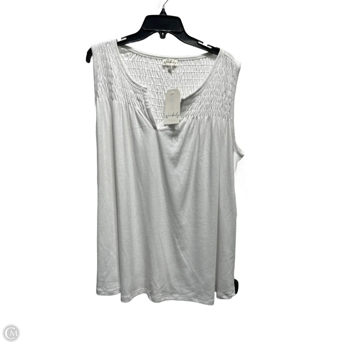Top Sleeveless By Wonderly In White, Size: 2x