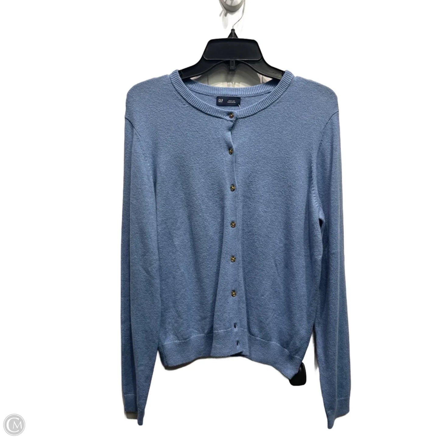 Sweater Cardigan By Gap In Blue, Size: M