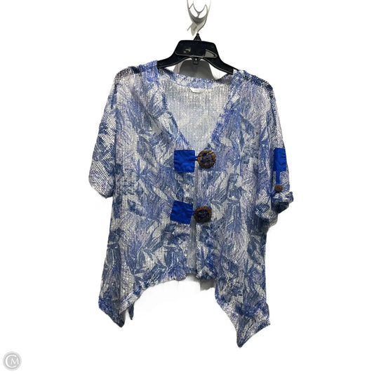 Top Short Sleeve By Kaktus In Blue & White, Size: L