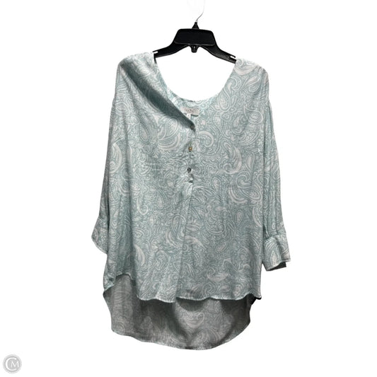 Top Long Sleeve By Coral Bay In Blue & White, Size: 2x