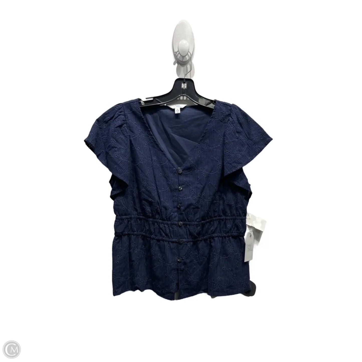 Top Short Sleeve By Time And Tru In Navy, Size: S